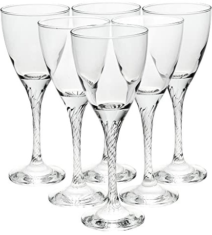 Queensway Home & Dining 3 6 pc Twist Stem White Red Wine Decorative Glasses Set Cups Dinner Party Goblets (6)