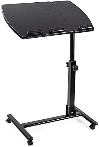 Generic Bett beistelltisch Beistelltisch C-förmiger Beistelltisch mit Rollen, Sofatisch für Wohnzimmer Schlafzimmer, kleine Räume rustikal
