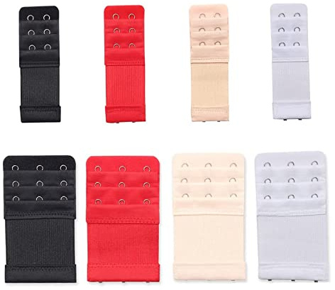 8pcs Reggiseno Extender Prolunga Reggiseno Bra Extenders Morbido Estensioni Reggiseno Donna Accessori Estensore Reggiseno Elastico 3 file 3 ganci 3 file 2 gancinero rosso bianco carnagione Extender
