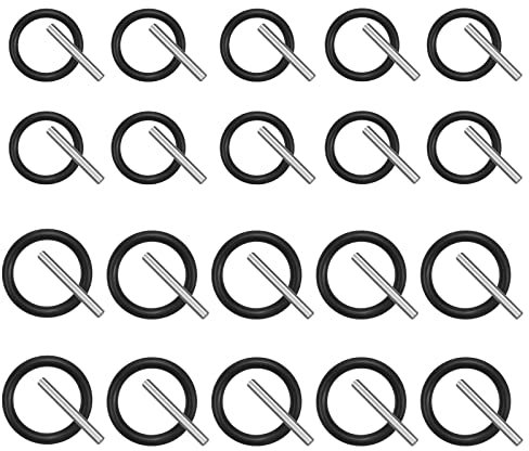 CiShow - 20 paia di O-ring e perni di ricambio, anelli di impatto e perni a bussola in gomma O-ring e perni per presa a percussione, per impalcature, avvitatori a pressione, 2 misure