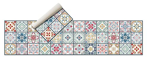 Alfombras Vinilicas para el Hogar 240 x 60 - Alfombra Vinilica Cocina Resistente y Antitropiezos - Alfombra Cocina Lavable Antideslizante para Interior/Exterior - Alfombras de Vinilo Esponjosas