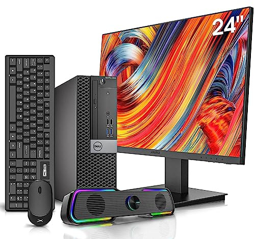 Dell OptiPlex 5050 Desktop Computers with 24 Monitor PC Bundle,Intel i7-6700 3.4GHz,32GB DDR4 Ram New 512GB M.2 NVMe SSD,Intel AX200 Built-in WiFi 6,Bluetooth 5.2,HDMI,Windows 11 Pro (Renewed)
