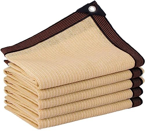 Beige Rete Telo Ombra 2x2m 3x4m 4x6m 5x5m 6x12m Panno Ombreggiante Resistente Ai Raggi UV Vela Ombreggiante Tenda Da Sole Privacy Con Occhielli Per Cortile Balcone(Misurare:3x5m(9.8x16.4ft))