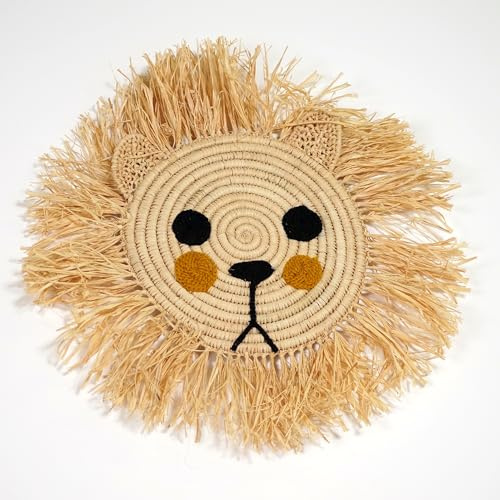 Bohome Living - Tête de Lion Murale, Tete Murale Animaux, Chambre d'Enfant, Fait Main