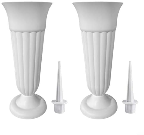 Gedenkvasen für Grabstätten, PP-Harz, Kunststoff, Blumentopf, für den Schreibtisch, Grab, Ritualvase, Blumentopf (weiß)