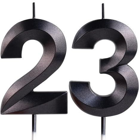 Yiran 3D Birthday Candles - Black & Numbered Candles for Boys & Girls - Cake Toppers for Birthday, Party, Wedding & Anniversary Celebrations
