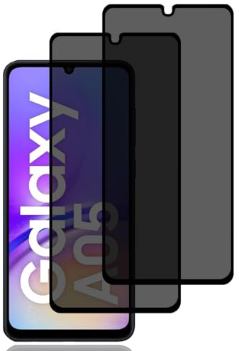 BCHKLAI Verre Trempé Anti-Espion pour Samsung Galaxy A05 [2 Pièces] | Protecteur D'écran Confidentialité, 9H Dureté, Anti-Rayures, Sans Bulles, Privacy Protecteur Écran pour Samsung Galaxy A05