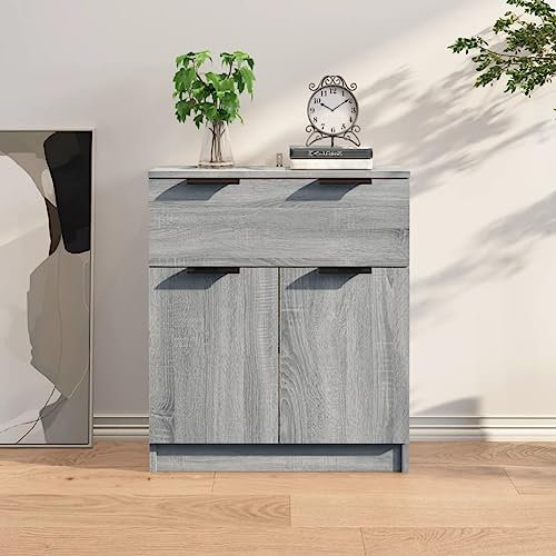 HETFTJN Sideboard, Tv Schrank Kommode Apothekerschrank Sideboard Geeignet für Wohnzimmer Küchenzeile Flur Schlafzimmer Grau Sonoma 60x30x70 cm Holzwerkstoff