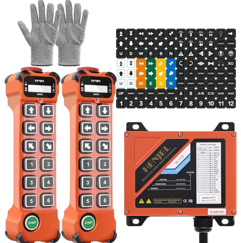 sloHEXtted H112 Télécommande sans fil industrielle pour grue 24-264V 2T1R | Télécommande multifonction 12 boutons pour grue à tour grande grue portique palan multicanal machines de levage génie civil
