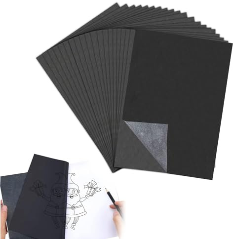100Pcs Carbon Paper for Tracing, Black A4 Carbon Paper, Copy Paper, Transfer Paper Ultra Thin and Light for Art Craft Projects Paper Wood Glass Metal Ceramic Clay Home or Office Use