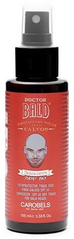 Beardburys Doctor Bald Scalp Sunscreen Spray Quick Dry SPF 50 100ml | Dry touch broad spectrum UVA/UVB protection for bald heads. Non-greasy quick dry formula with vitamin E and natural oils.