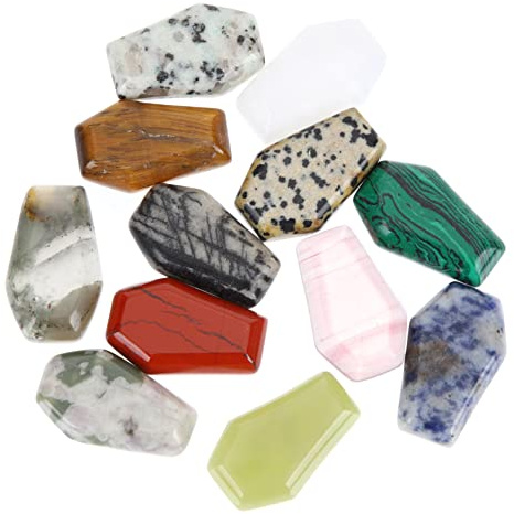 KOMBIUDA 12 Piezas Colgante De Ataúd Forma De Piedra De Cristal Piedras Naturales Para Adornos De Escritorio Para Decoración Del Hogar