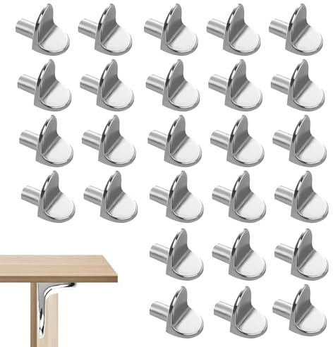 40PCS L Shaped Shelf Support Pegs, 5mm Metal Shelf Support Pegs, Wardrobe Shelf Pegs for Furniture Kitchen Cabinet Bookcase Closet Wardrobe Cupboard Wood Glass Shelves Supports