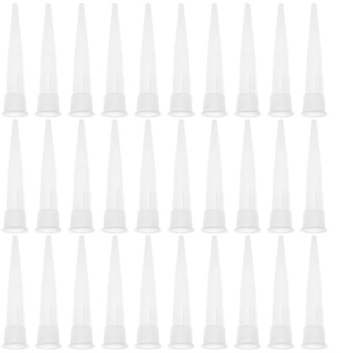 Boquillas de Silicona, Boquilla de Calafateo, Boquillas de Pistola de Silicona, Boquilla Silicona, Aplicador de Boquillas de Silicona para Sellador Adhesivo, Boca de Goma Sin Clavos, 30 Pack