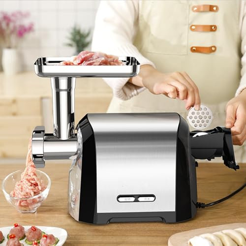 YJFEDCC Stainless Steel Meat Mincer, Commercial Stainless Steel Mincer, Electric Meat Grinder, Multi-Function Meat Grinder