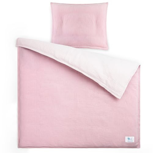 lulumoon Kinderbettwäsche 100x135: Bettbezug 100x135 + Kissenbezug 40x60cm aus Musselin Oeko-TEX Standard – Leicht und Komfortabel Bettwäsche Set