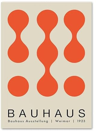 Abstrakte Bauhaus Orange Poster Und Drucke Geometrische Retro-Wand-Kunst Leinwand Malerei Mid Century Bilder Für Wohnzimmer Wohnkultur A2 50X70Cm Kein Rahmen
