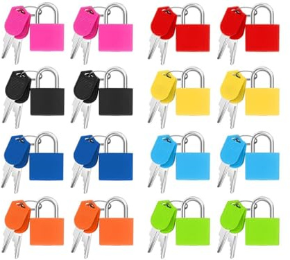 Anlising 16 Pièce Cadenas à Bagage Multicolore, 8 Couleurs Cadenas Valise avec Clé, Cadenas Multicolore, Serrures de Valise avec Clés, Cadenas Voyage Serrures, pour Voyage Casiers, Sac à Dos, Bagage