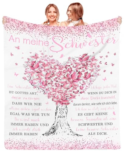 TFCIOD Personalisierte Decke als Geburtstagsgeschenk - Hohe Qualität Bedruckte Kuscheldecke für Schwester, Freundin, Ehefrau - Weiche Umarmungsdecke 150x130CM