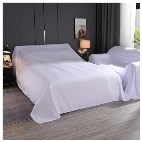 Hrlace Staubschutztuch für Möbel, 2.4x2m, Weiß, Polyester, Staubdicht, für Sofa, Bett, Aufbewahrungsabdeckung