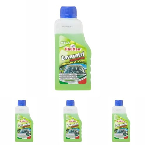 Lavavetri Concentrato, per Vaschette Tergicristallo Auto, Profumato alla Mela, da Diluire con Acqua, Estivo, 250ml (Confezione da 4)