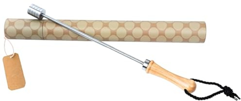 Spike per birra Beerspike Caranelizzatore per birra Caramellatore per birra Scalda birra Manico in vero legno, sfera in acciaio inossidabile 100% sicura per alimenti e antiruggine (MODEL 3)