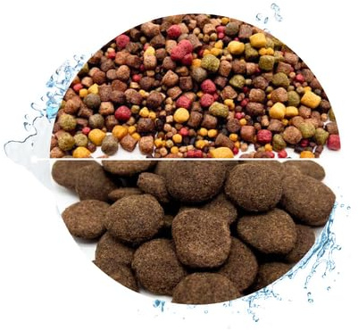 Warnick's Fischfutter Koifutter 5-Sorten-Mix 3-6 mm - 15 kg + 1 KG Hanzam | Mit 1 kg Hanzam - Fischfutter für Koi & Zierfische - Schwimmfähig & gut verdaulich - Farbverstärkend mit Spirulina