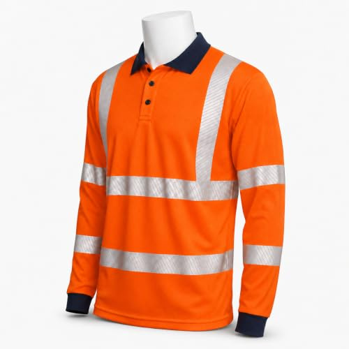 Blackrock Eco+ Hi-Vis Long Sleeve Polo Shirt, EN20471 Class 2, Size XXL