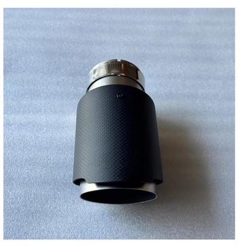 Auspuffblenden 1 Stück Einzel-Auto-Auspuffspitzen Düse Silber Edelstahlrohr Matt Echt Carbon Fiber Endschalldämpfer Endrohr Für Alle Autos Endrohrblenden(ID 54MM-OD 114MM)