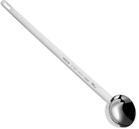 Kaffeelot Edelstahl Kaffeelöffel Portionierer, Langer Dosierlöffel Coffee Scoop 30ml Dosierlöffel Lang Kaffee Messlöffel Edelstahl, Griff Silber Kaffeelot Für Zuckerlöffel Kaffee