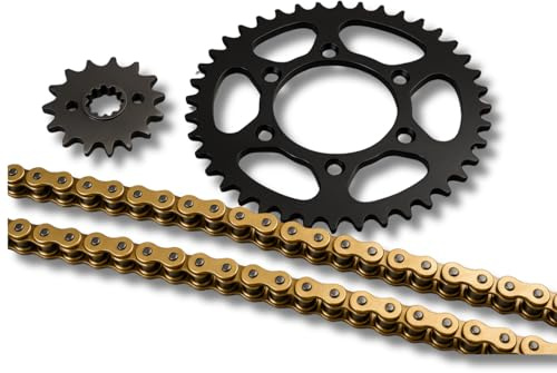 RIDE AND CUSTOM Kit chaine couronne pignon super renforcée RK compatible avec Peugeot 103 SP, SP2 50 1990-2005 11X56 couronne acier