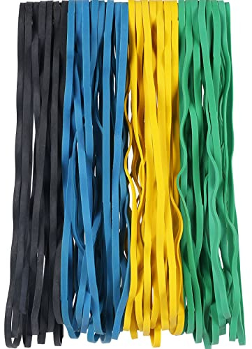 Elastici in gomma grandi, piatti, lunghezza 300 mm, 40 pezzi, resistenti, per cartelle di file, forniture per ufficio e casa