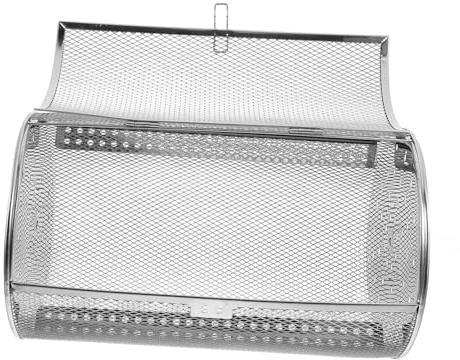 GALPADA Cesta Para Asar Tambor De Acero Inoxidable 180x300 Mm Para Horno y Freidora De Aire, Jaula Giratoria 360° Para Verduras, Nueces y Castañas, Accesorios Para Asar Al Aire y Barbacoa