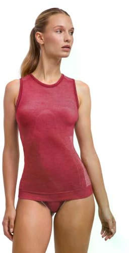 FALKE dam Baslager Ovandel Wool-Tech Light W S/l Sh ull funktionsmaterial snabbtorkande 1 del, Röd Ruby 8830, XL