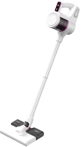 BAOJUHUIKANG Blanc,Aspirateur sans Fil pour la Maison, 2-en-1 à Main et bâton, avec Affichage LED, adapté pour Les Tapis et Les sols durs