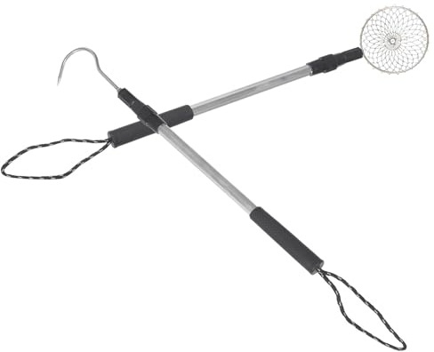 ORFOFE Outdoor Sand Filter Sifter with Telescopic Aluminum Rod and Large Galvanized Iron Scoop Shovel for Beach Shell Collecting Rock Hunting and Sand Screening Tools