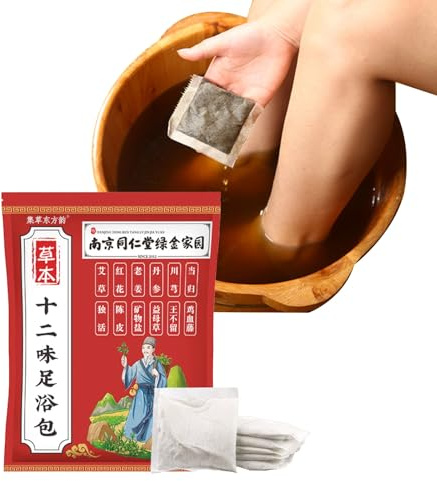 30 Bags Herb Foot Spa Soak, Herbal Foot Bath Packets, 12 Kinds of Herbs, Dispel Cold and Relieve Fatigue Sleep Improval(1 bag)
