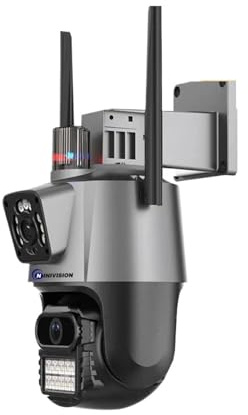 GUYSGNX Security Cameras, 4K PTZ 360 ° Camera Dual Lens Auto Tracking Protection Wireless Indoor Outdoor CCTV Surveillance Cameras for Outdoor Use(8MP Camera Add 32GB)