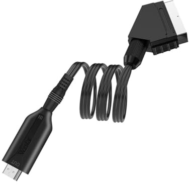 Alipis Adaptateur Péritel vers Interface vidéo 1 Mètre Câble Péritel Audio Vidéo Convertisseur Ascendante 1080P Câble de Connexion Directe pour TV Prise USB Alimentation Compatible