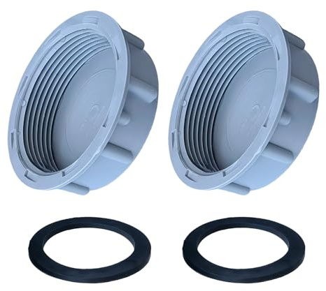 2 PCS Pipe Blanking Cap 54mm Grey with Rubber Seals, Female Thread Leak-Proof Waste Pipe End Caps, for Washing Machine Drain Pipes, Durable Plumbing Fittings for Kitchen and Bathroom