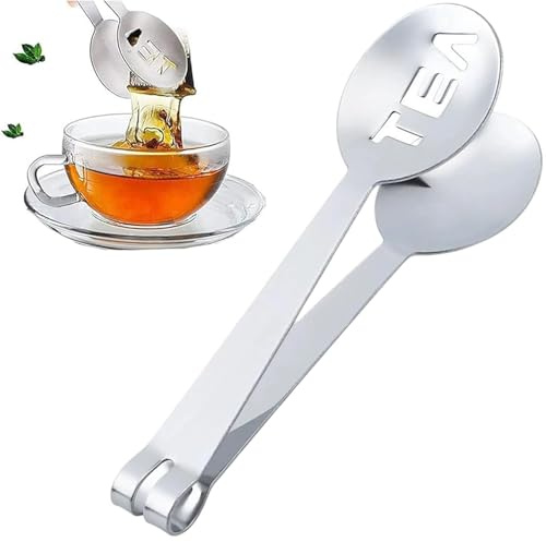 XINCHENG Tea Bag Squeezer, Stainless Steel Tong Strainer, Strainer Clip Spoon for Picking Up Tea Bags and Rock Sugar Cubes