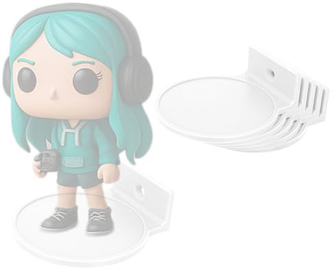 Layerforge Stage Figurenhalter 6er-Set für die Wand – Display-Podest für Sammelfiguren (z. B. Funko Pop) mit Schutzkante – minimalistisches Design, Made in Germany – Weiß