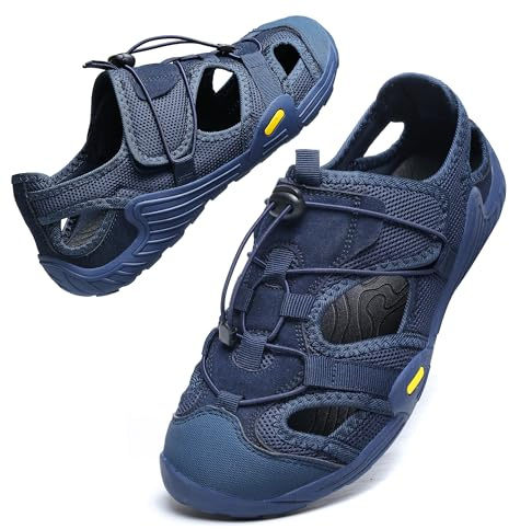 ziitop Mens Hiking Sandals Wide Outdoor Sport Closed Toe Walking Sandal Quick Dry Non-Slip Summer Fisherman Barefoot Beach Water Shoes