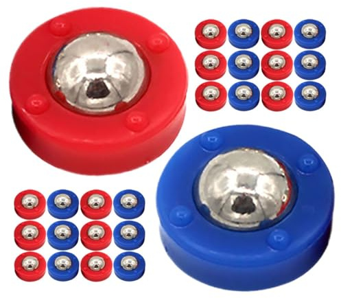DIYEAH Accesorios para Tejo de 32 Piezas Discos de Repuesto para Mini Tejo en Azul y Rojo Rodillos para Juego de Mesa Suministros para Juegos de Arcade y Deportes de Ocio