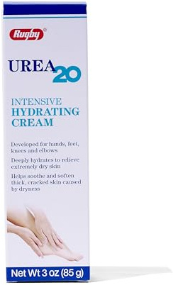 Rugby Urea 20% Intensive Hydrating Cream - Urea Cream for Feet, Hands, Knees, and Elbows - 3 Oz (1 Pack)