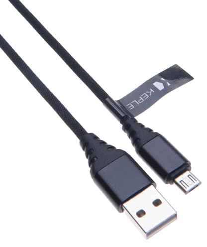 Keple Câble Micro USB Chargement Rapide Chargeur de Données en Nylon Compatible avec Game Controllers PlayStation PS4, PS3 / Xbox One, One S, One X, Elite Contrôleur | USB B Haute Vitesse (1m)