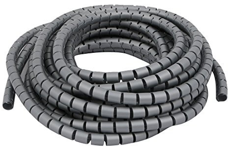 Aexit Filo avvolgente per cavi a spirale flessibile con diametro di 10 mm Grigio 6,5 metri con clip ID: 180029