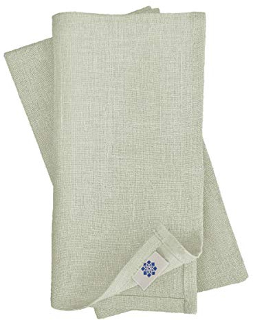 Linen & Cotton 4 x Stoffservietten Hygge - Hellgrau/Grau, 45 x 45 cm | 100% Leinen, Servietten Stoff, Leinenservietten für Feiern Home Esstisch Abendessen Restaurant, Hochzeit, Taufe, Geburtstag