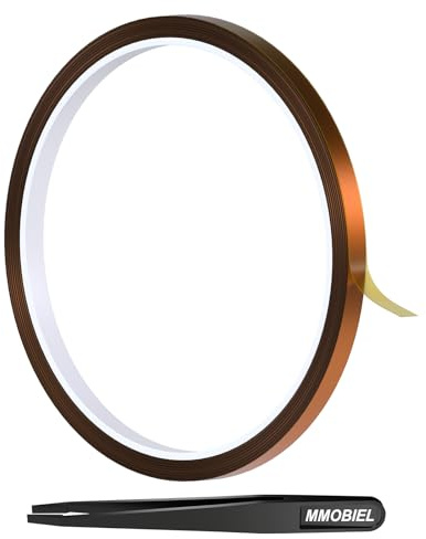 MMOBIEL Hochtemperatur Klebeband (6mm x 30m) Hitzebeständiges Polyimid Klebeband Hochtemperatur Sublimation, Hochtemperaturband, Hochtemperatur-Heißpressband, Elektronik Löten, 3D-Druck usw.