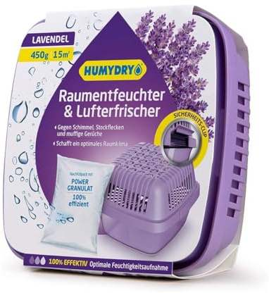 Luftentfeuchter Smart 450 gr – Räume bis zu 15 m² – absorbiert Feuchtigkeit aus Schränken, Badezimmern und Räumen – Humydry
